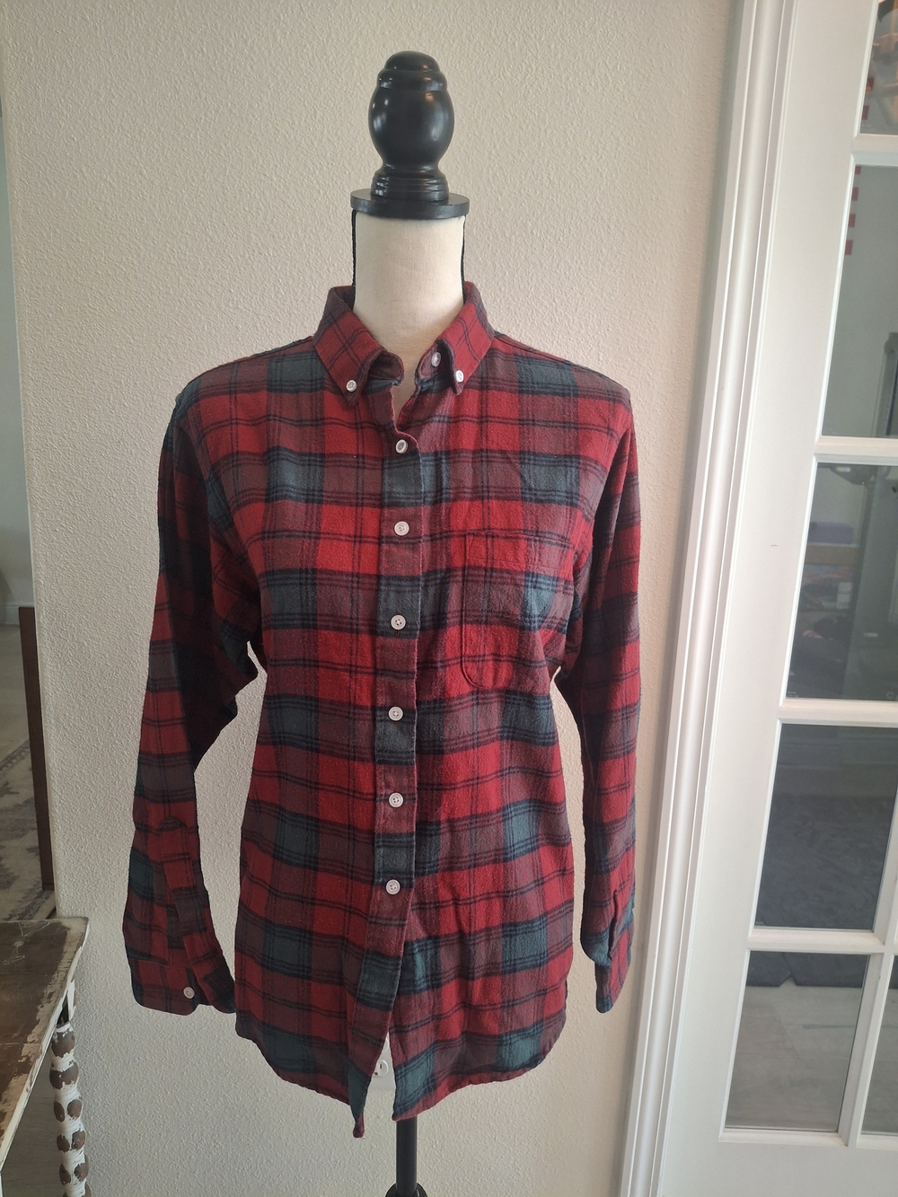 Vintage L.L. Bean Red Plaid Button-Down Shirt